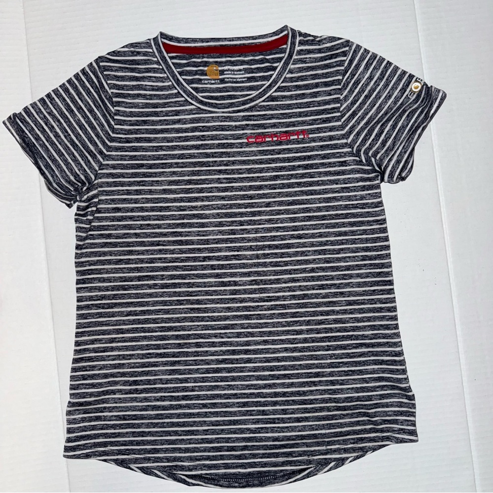 Carhartt Kids Striped Tee Shirt Black White Unisex‎ Boys Girls Child Medium